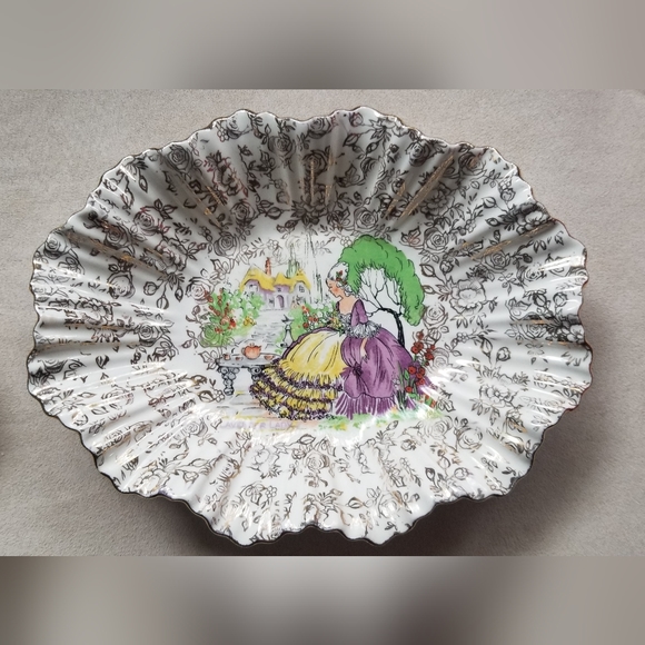 Vintage James Kent Ltd Longton England Lavender Lady Porcelain set of 3 - Picture 6 of 7